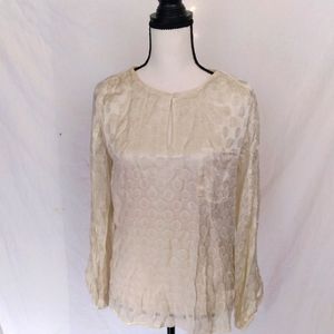 Brochu Walker ivory semi-sheer blouse sz S